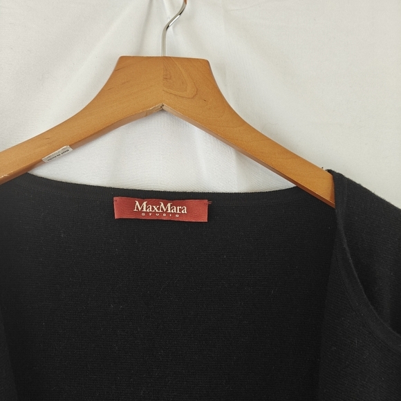 Max Mara Studio Open Front Knitted Wool Silk Blend Cartigan Size Large Women's - Picture 6 of 11